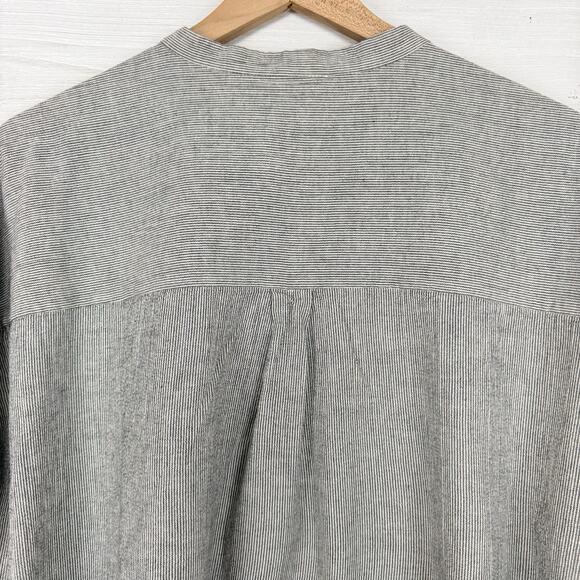 Eileen Fisher Organic Linen Cotton Tunic Shirt XL Gray Stripe Lagenlook Minimal - Picture 7 of 15